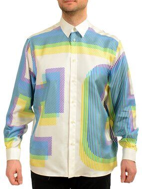 Scuderia Ferrari Printed "Flunga Hologram" 100% Silk Shirt US XL IT 54